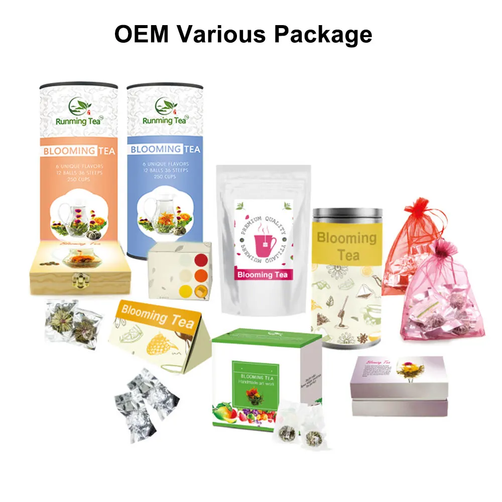 
Japanese Caffeine Free Teabloom Flowering Blooming flower Tea Balls Pot Leaves Target in Bulk for Gift Box 