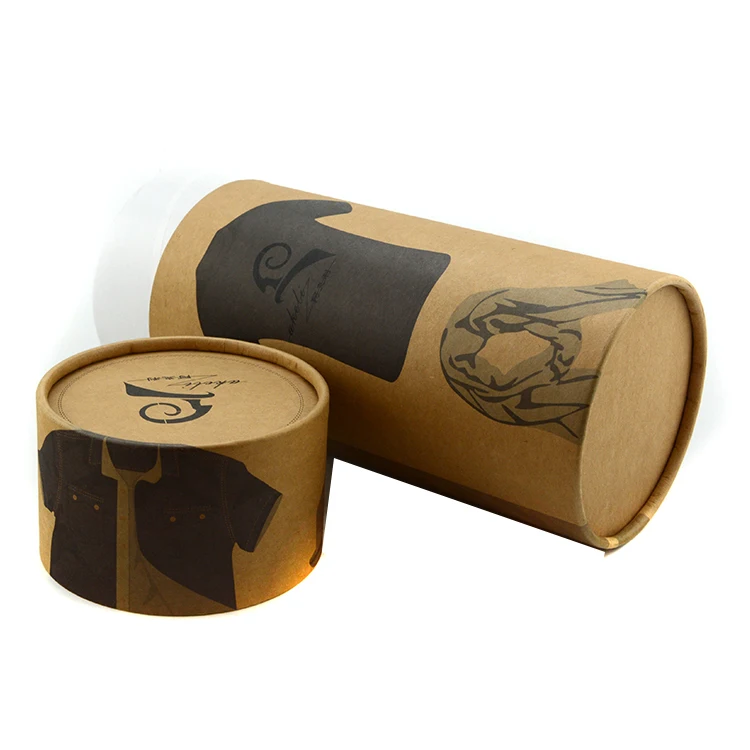 Wholesale round carton box paper cardboard paper t-shirt packaging tubes