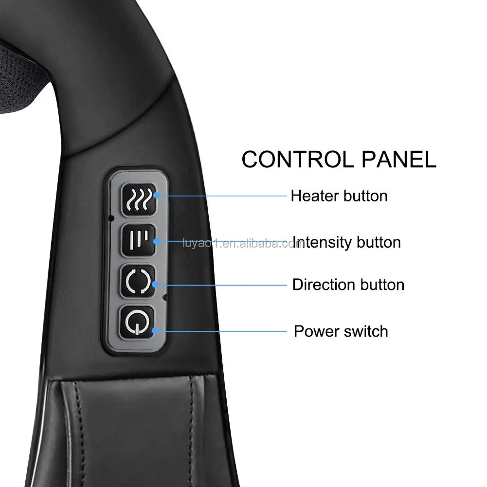 Luyao Cordless Deep Tissue Neck Back Massager with Heat 3D Kneading Shiatsu neck shoulder massager for Muscle pain Relief