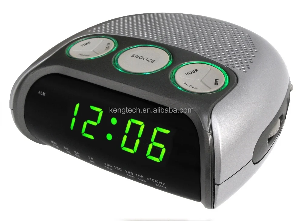 CT-3193 Hot Item Green LED Dual Alarms Light Rim Clock Radio