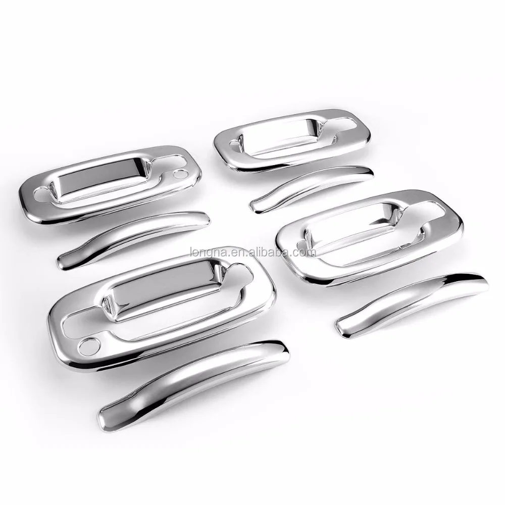 Chrome 4 Doors Handle Cover W/O Passenger Side Keyhole for 00-06 GMC Yukon/99-06 Sierra/07 Classic/02-06 Chevy Avalanche