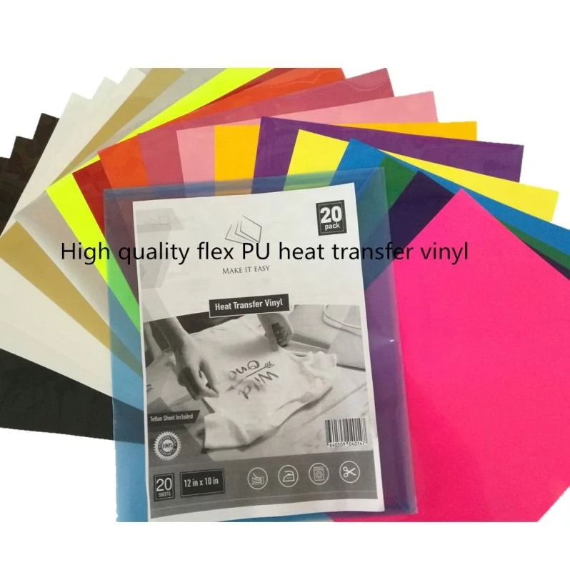 Custom Package Amazon Fashion HTV 10x12 Inch 20PACK DIY Heat Transfer Vinyl Sheets For Clothing
