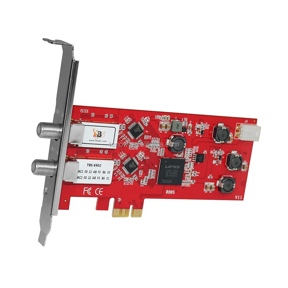 
Hot Sell TBS6902 DVB-S2 Dual Tuner PCIe Card for HD and SD Digital Satellite TV Receiving on PC 