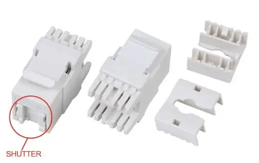 Cat6 RJ45 UTP Unshielded Keystone Jack Module with Shutter, Black