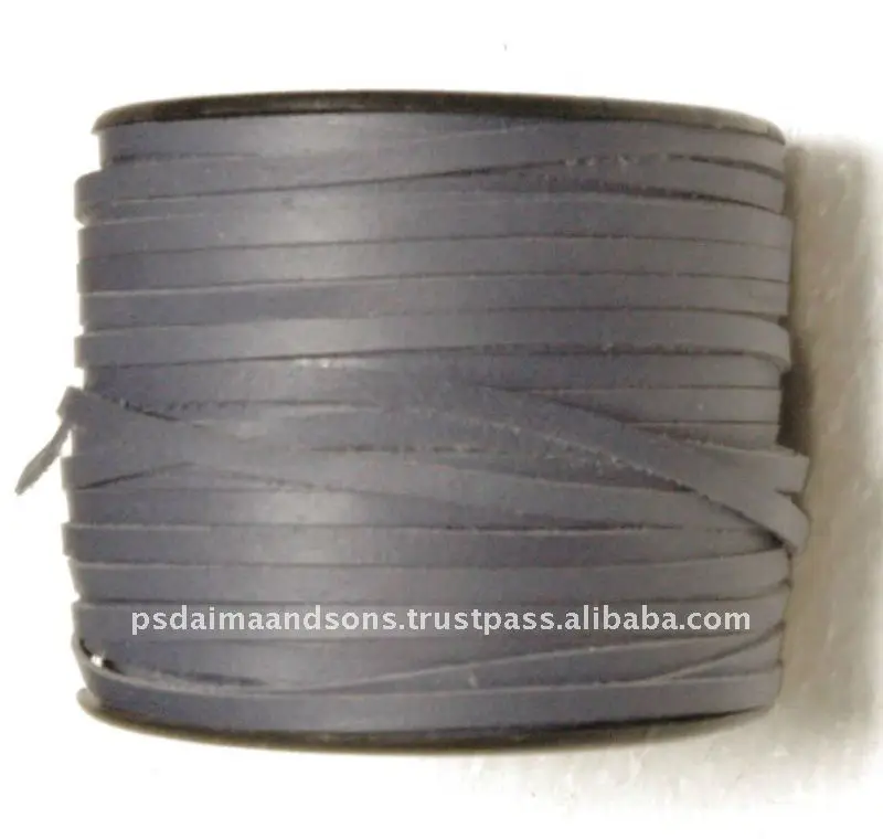 Made In India Necklace Bracelet Earring Making Leather Cods Grey Flat Leather Cord For Making Jewellery At Affordable Prices