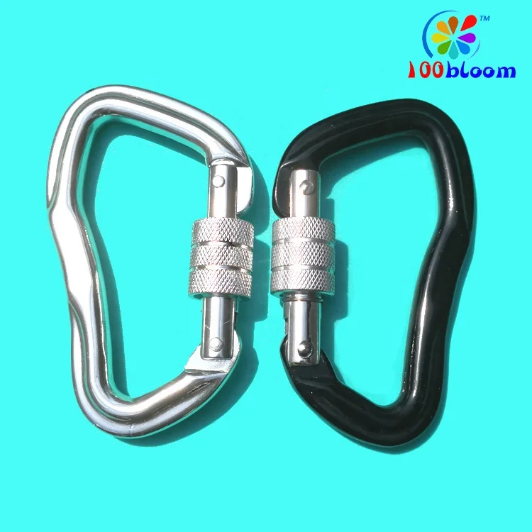 Factory wholesale high quality strong customized aluminum climbing carabiner safety spring hook