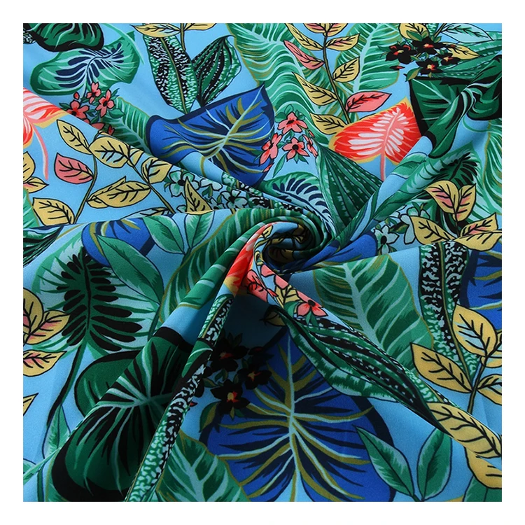 Модное шифоновое женское платье shaoxing textile с цветочным принтом, гавайская ткань