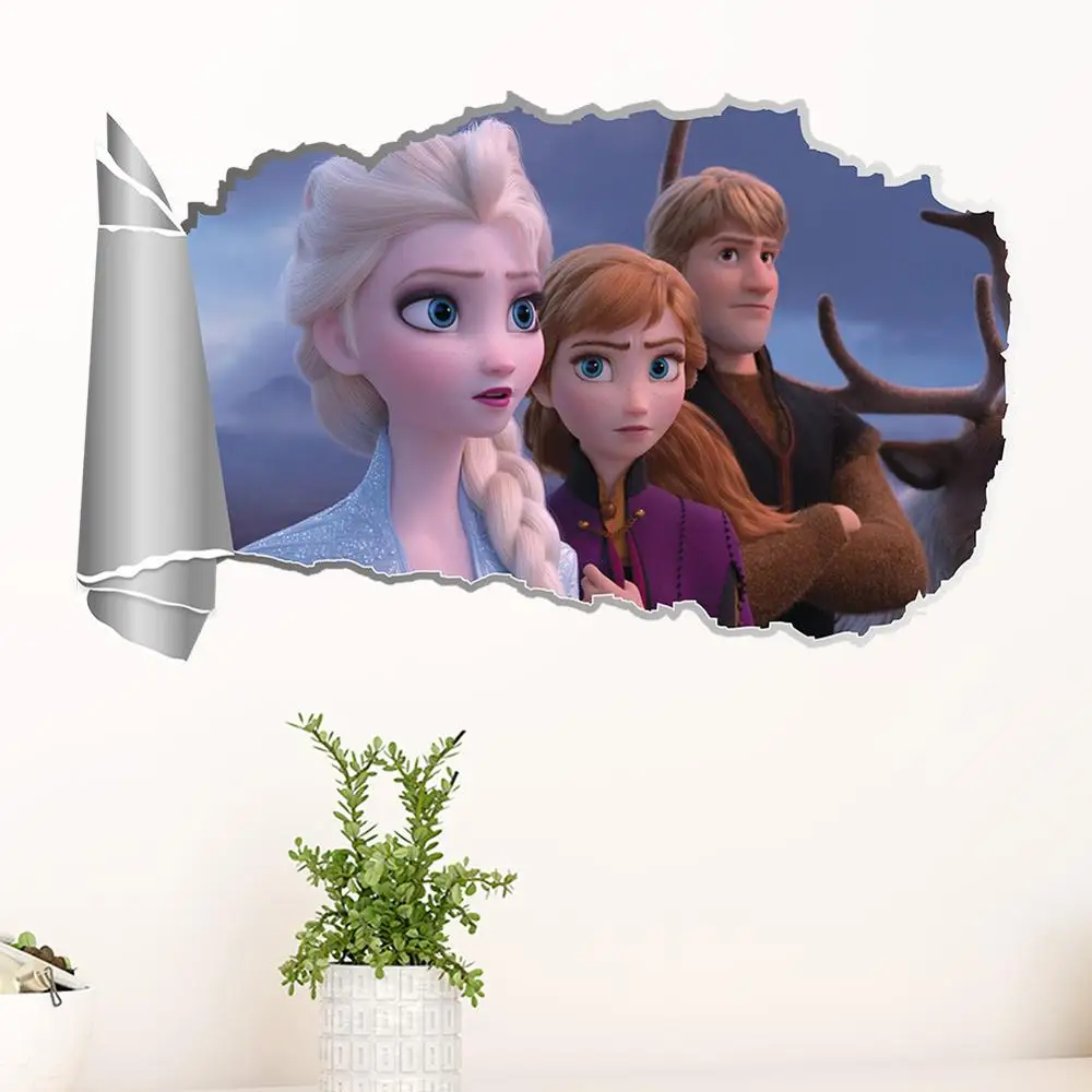 Мультяшная наклейка «холодное сердце», декоративная спальня, 3D наклейка на окно