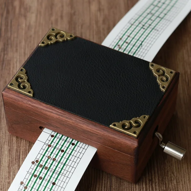 Battery operated hand crank 30 note music box paper with metal punch