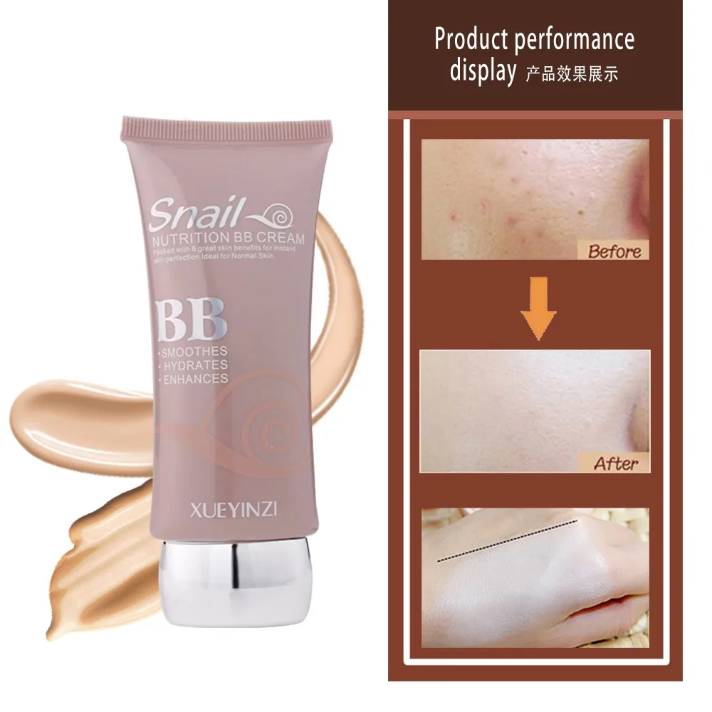 
Snail Nutrition Whitening Concealer Face Liquid Foundation BB Cream 