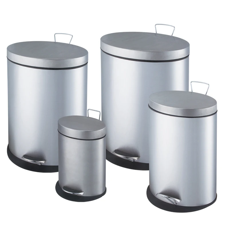 Бытовая овальная Педальная корзина с матовой поверхностью, полипропиленовый пластиковый контейнер для мусора с крышкой