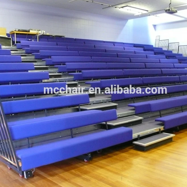 Commet Hot selling Sports Ground spectator grandstand indoor mobile retractable gym bleachers, spectator bleachers