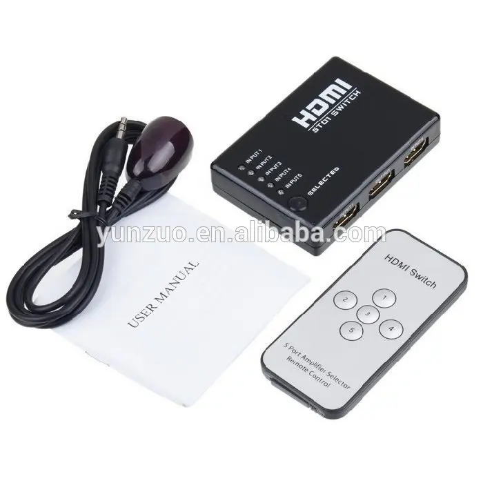 5 порт аудио hdmi-переключатель 5x1 3d 4kx2k для hdtv dvd-дисков