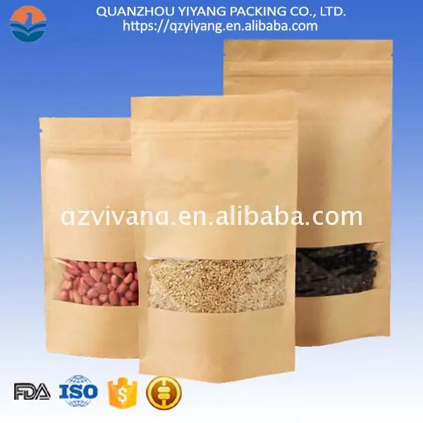 Kraft paper foil lined 100g 200g 500g 1kg coffee bag