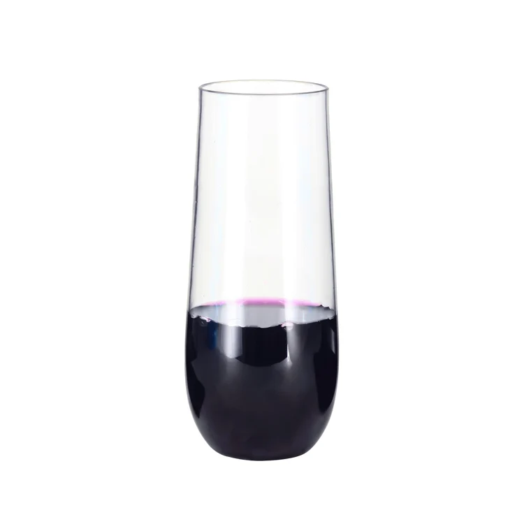 10oz logo customized stemless champagne flutes tulip champagne glass wine glass