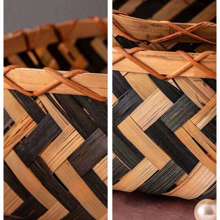 Custom Collins Classic Gift Hamper Basket Bamboo Wood Clothes Baskets Woven Storage Basket