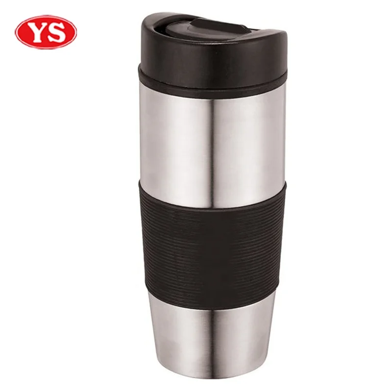 Custom 16 Ounce Insulated Color Grip Coffee Mug with Slider Lid