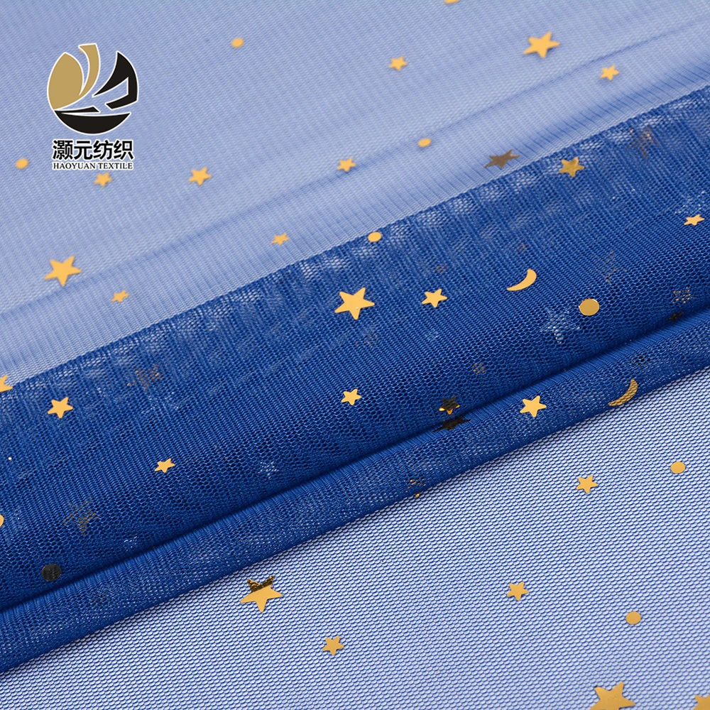 Pay for sample bridal veil navy blue tulle gold moon and star sequin fabric for women dress