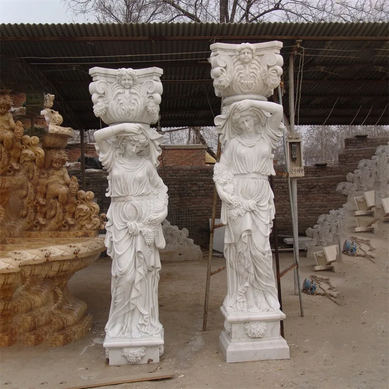 Marble carving granite column