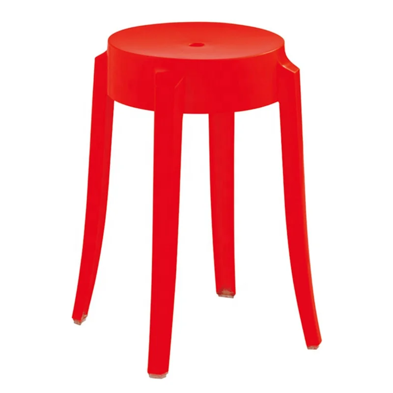 
Wholesale French design round stackable plastic bar stool 
