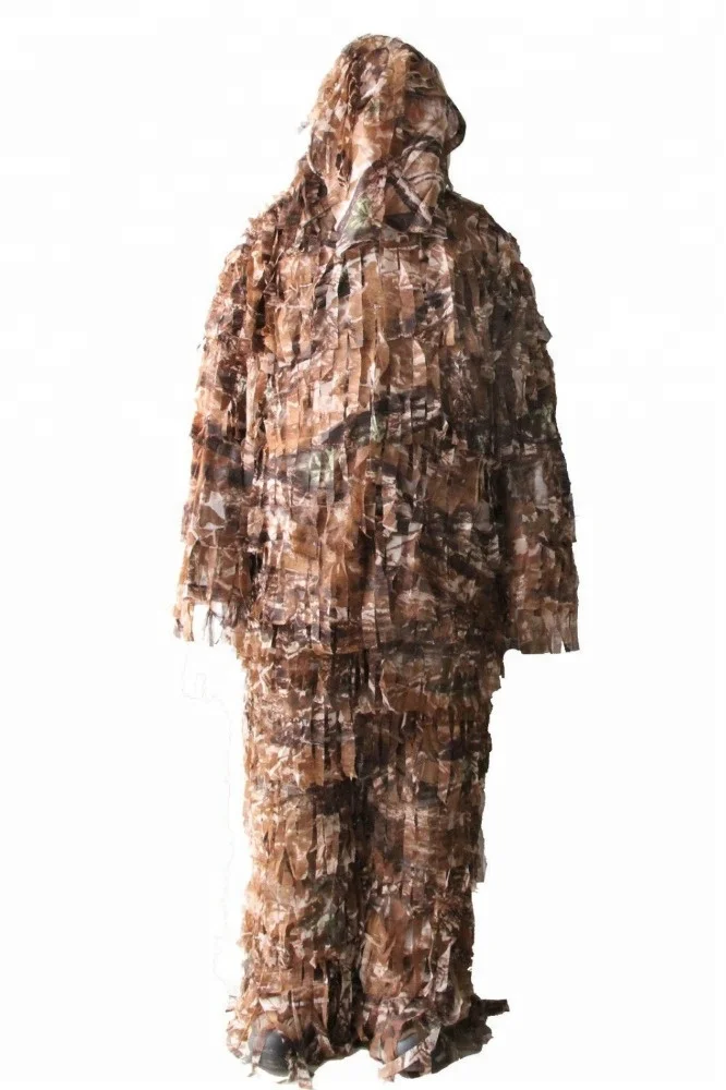 3D Ghillie Suit Camouflage Hunting Clothing Double The Leaf Suit Clothing Jacket and Pants