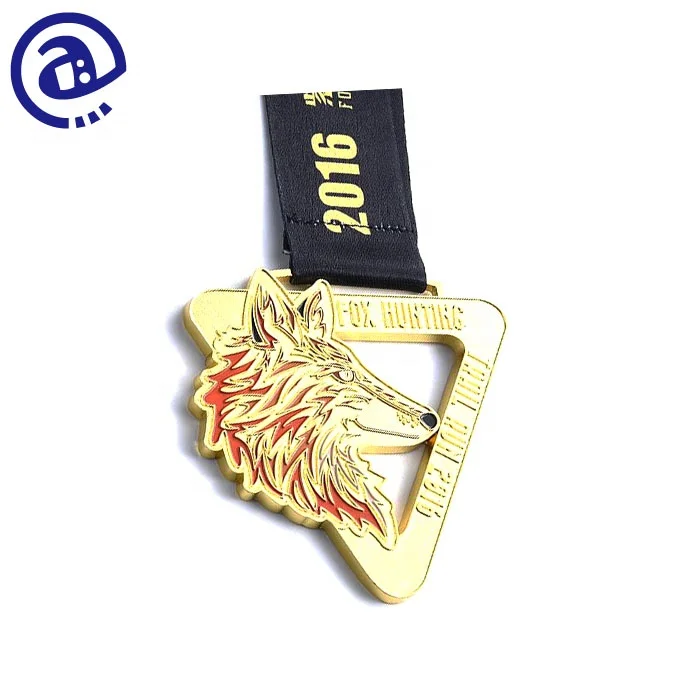 High Quality Die Cast Type And Soft Enamel Style Custom 2D Design Gold Hollow Souvenir Metal Medal