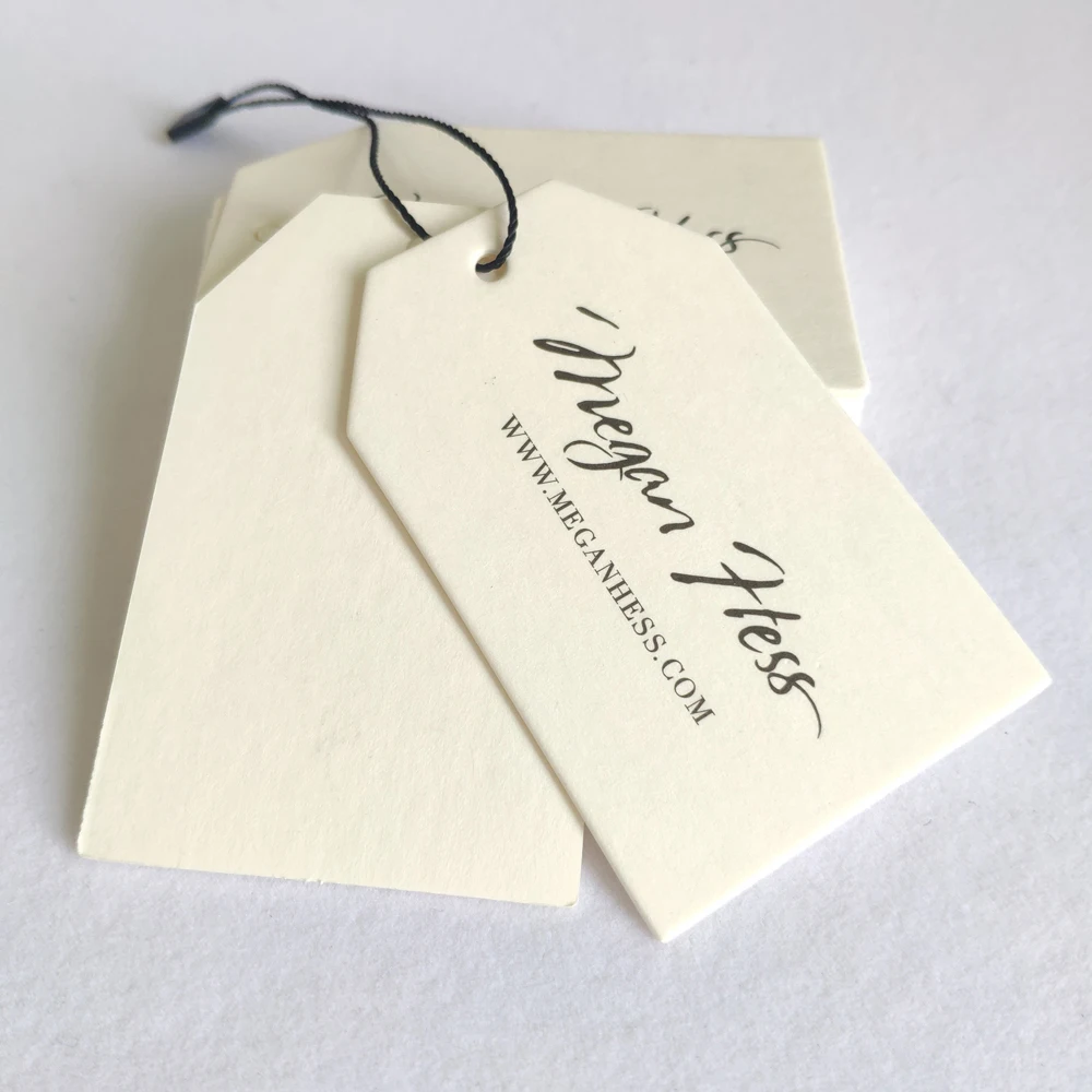 Customized label new paper  hang tag,High Quality Own Brand Embossed Logo Seal Watch Thick Paper Tag with eyelet ring