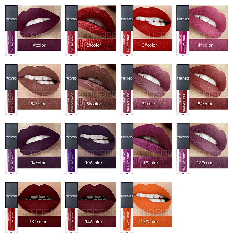 
OEM Wholesale Private Label Clear Tube Matte liquid Lipstick Non-sticking Long-lasting Lip Glossy 