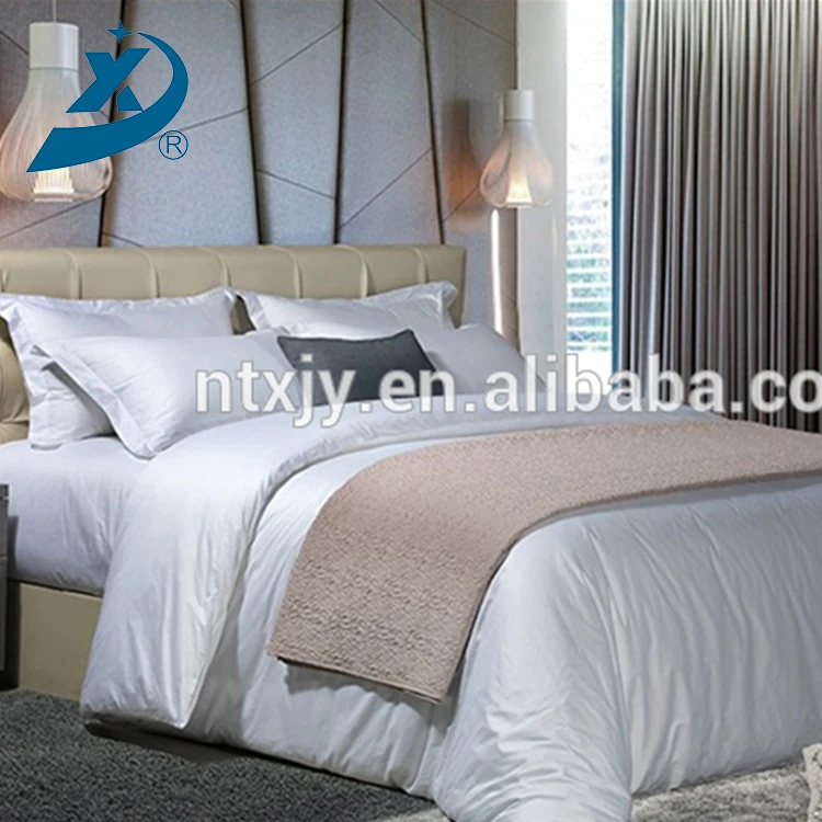 
Hot Selling White Satin Quality Jacquard Linen Fabric Bed Sheet for Hotel, Hotel White Bed Sheet 