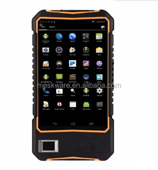 7 inch rugged handheld PDA UHF HF LF RFID reader barcode scanner finger print