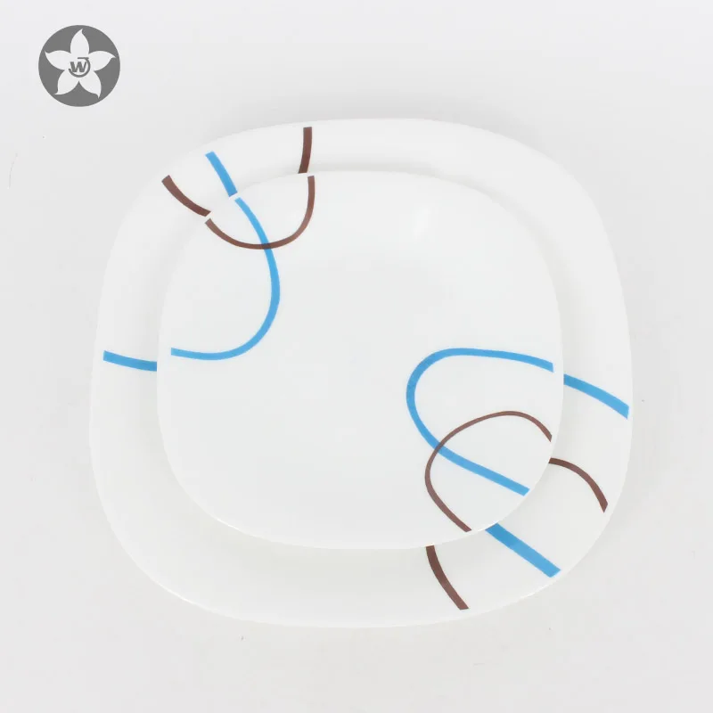 Microwave oven safe opal glassware heat resistant opal glassware dinnerware opal flat plate