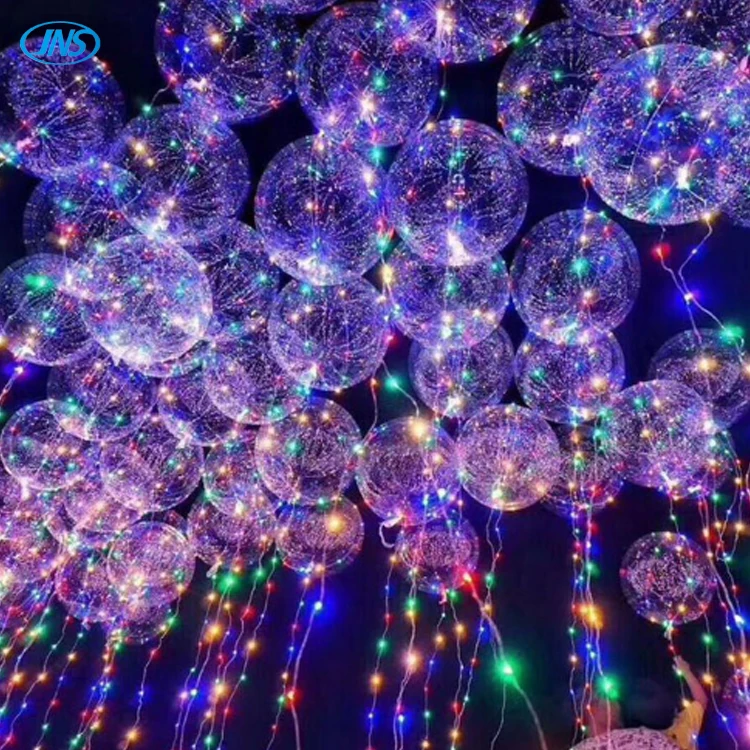 
High Quality 18 inch Lights String Bobo LED balloons Round Helium Balloons Outdoor Party Flashing For Festival 