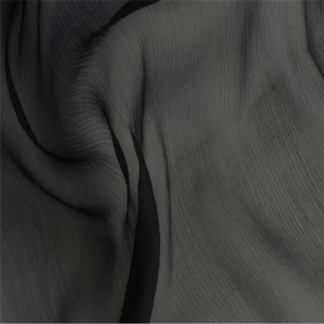 Черный цвет креп-шифон шелк натуральный Boski шелк креп-Жоржет ткань для женщин одежда