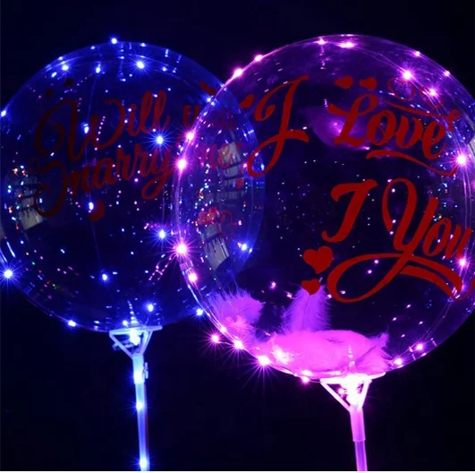 Led BoBo Balloons Flashing lights 18inches Air Balloons For Party Decoration