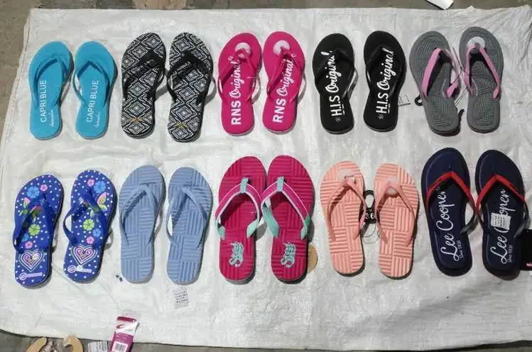 womens cheap wholesale stock flipflops pvc strap Eva or eva with tpr  outsole printed slippers