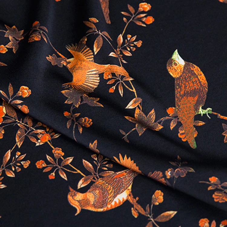 Digital Printed 19MM Silk Fabric 100% Mulberry Printed Silk Satin Fabric