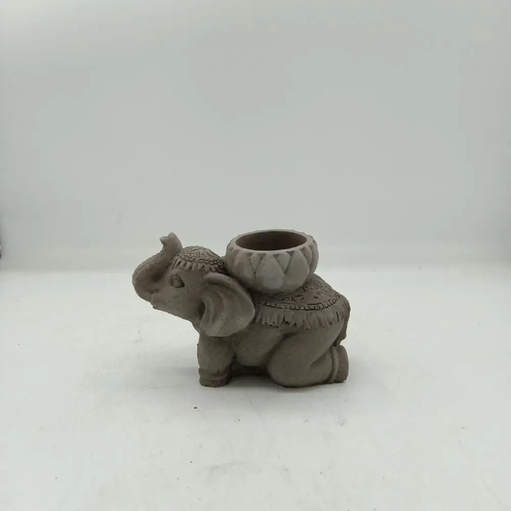 Elegant Design cement elephant sculpture sandstone candle holder concrete candle holder