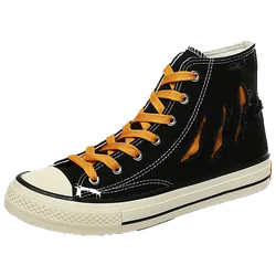 New arrival wholesale fashion high top lace-up sneakers latest hot sale lightweight canvas shoes for men