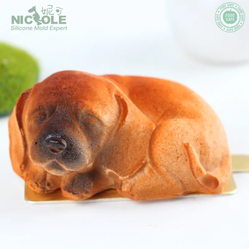 Nicole Silicone Dog Shape Concrete Crafts Molds DIY 3D Silicone Animal Soap Molds