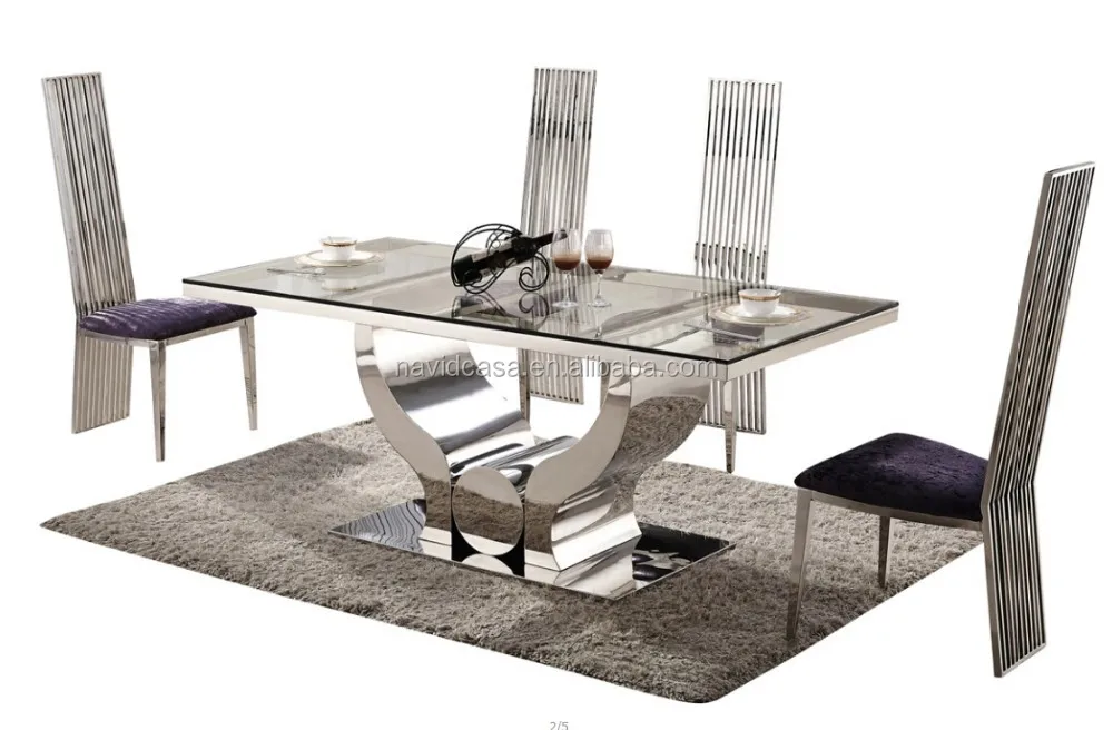 2015 Modern Clear glass dining table design