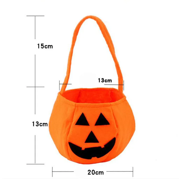 
cute non woven fabric pumpkin tote bag halloween candy bag 