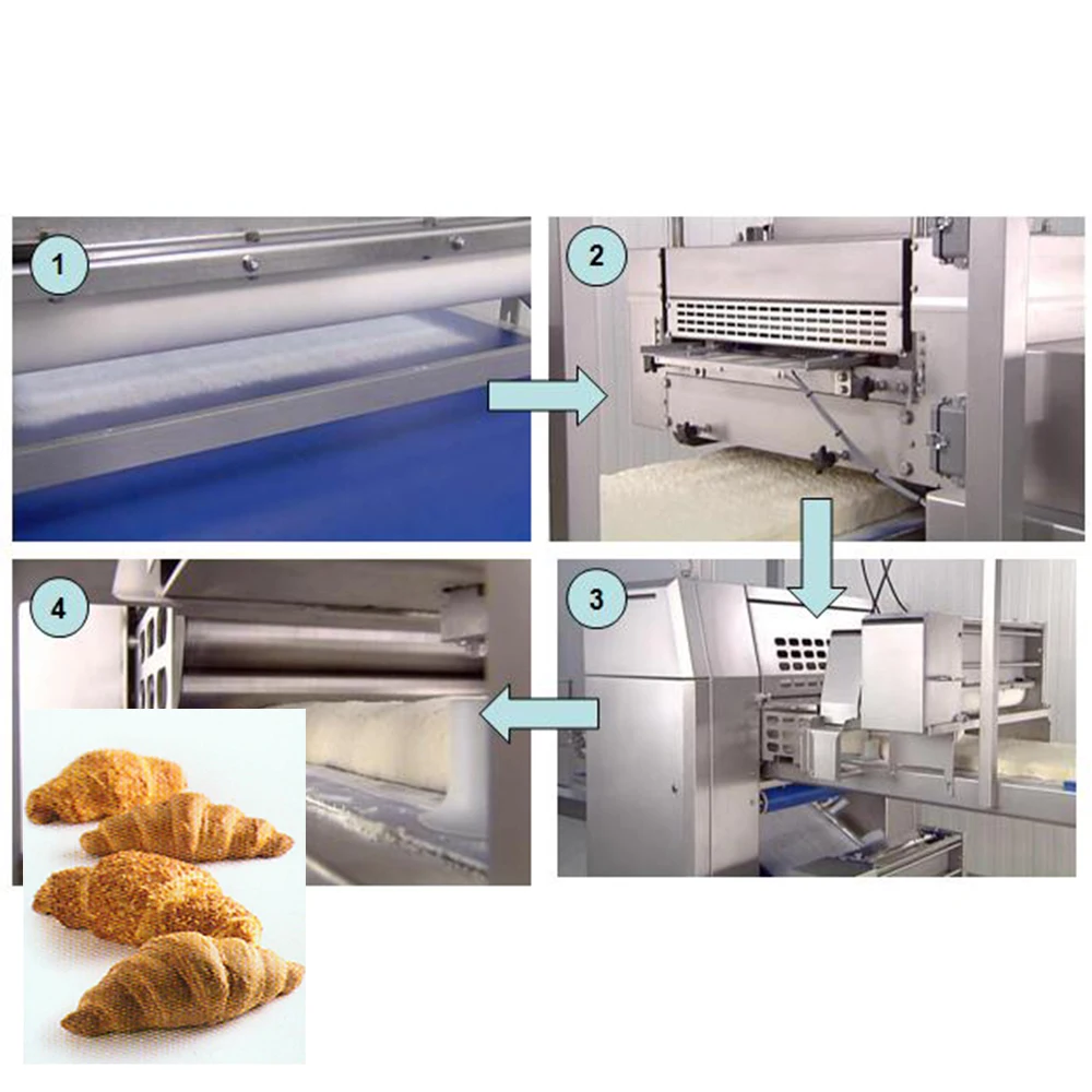 100kgs 200kgs Automatic Croissant Machine Crisp Bread Making Machine