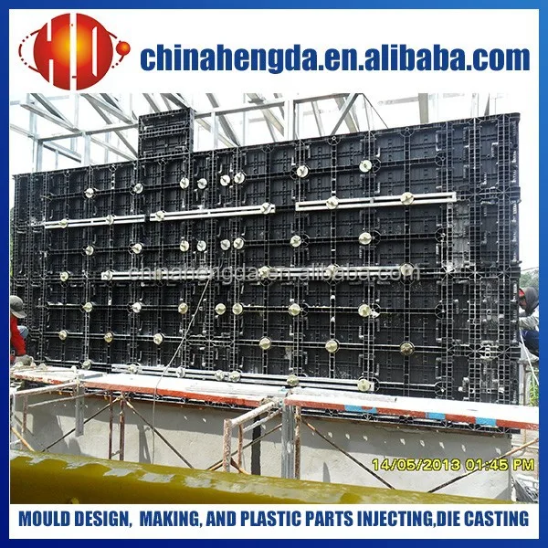 wall system, plastic formwork system, plastic construction coumn formwork