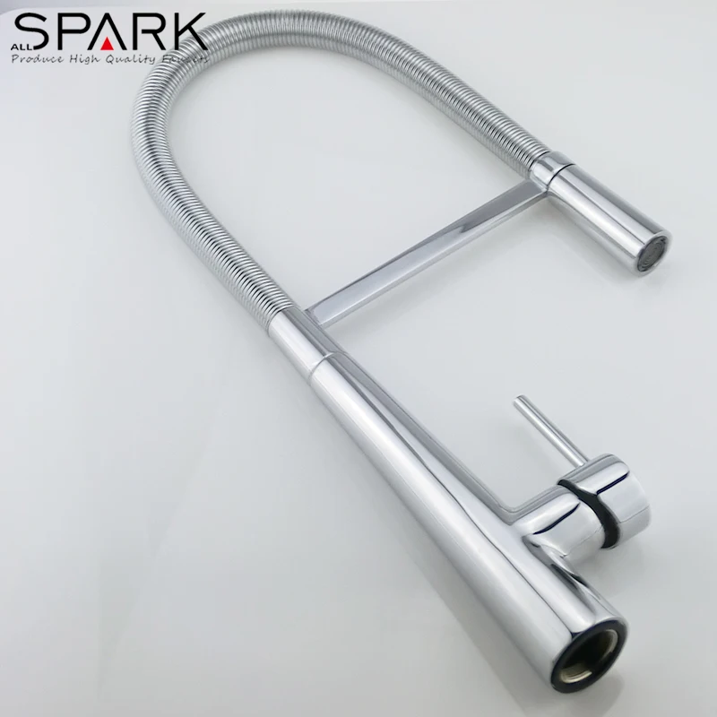 Copper spring chrome kitchen faucets