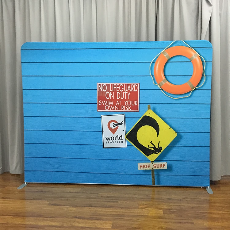  8 футов x Высококачественная портативная наволочка Натяжная ткань фотобудка алюминиевая Торговая выставка фон баннер стенд