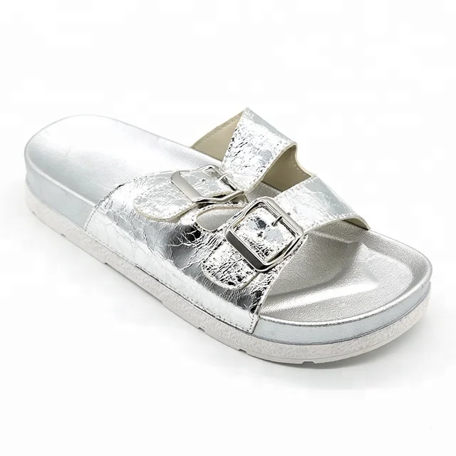 
Popular New Design Luxury Leather Ladies Slippers Glitter Women Slide Sandals PU Strap Slippers For Women 