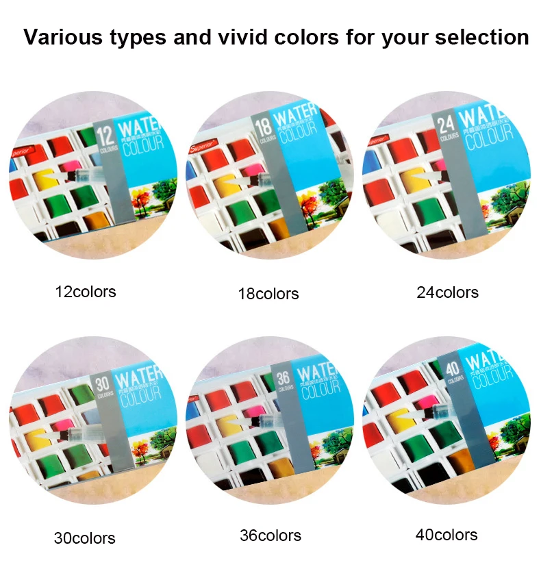 
12/18/24/36 Color travel portable solid paint watercolor pen with water tank Watercolor pen painting watercolor paint set 48 