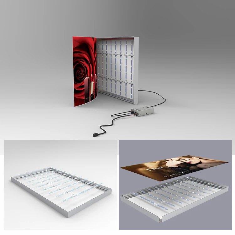 textile aluminium frame profile lightbox display frame for back light light box