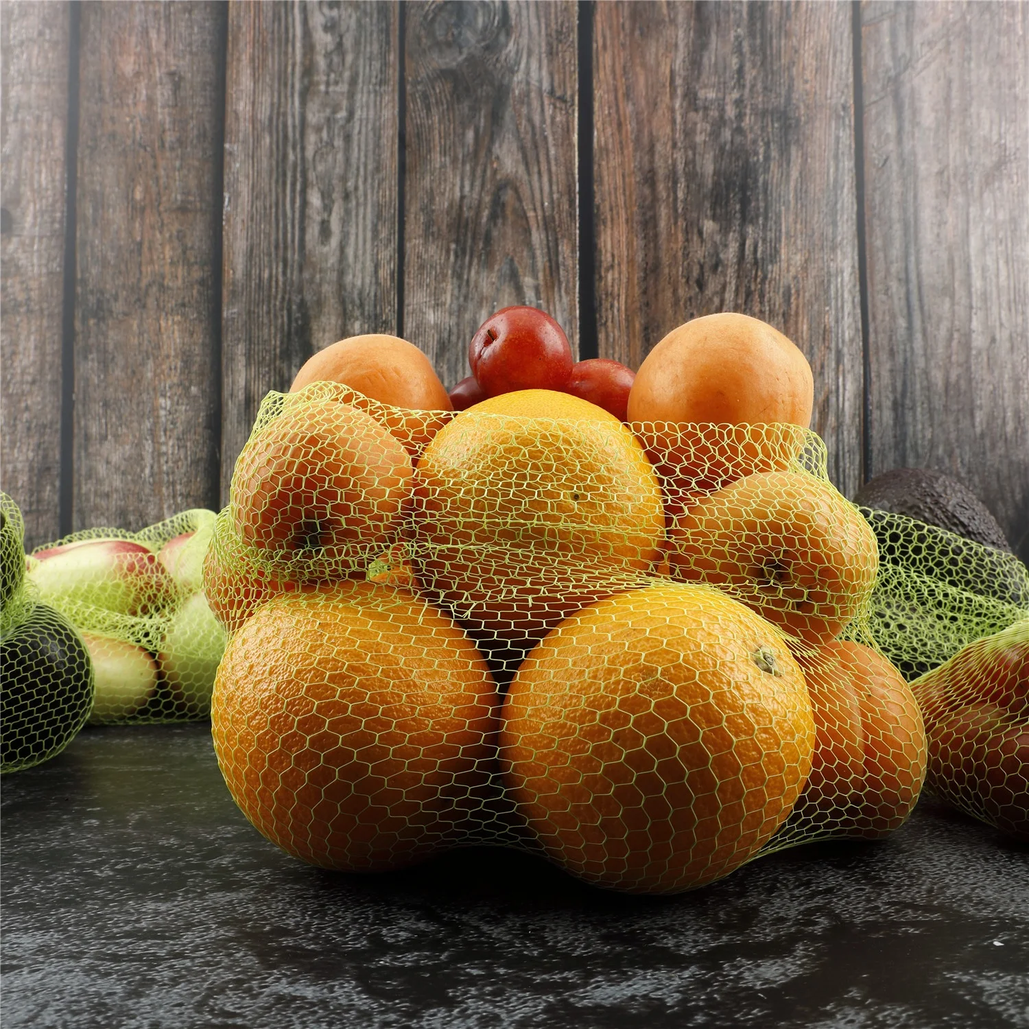 
100% Orange Degradable & Compostable Cornstarch Protection Netting Bag DAB-3-24 fruit and vegetable packaging nets 