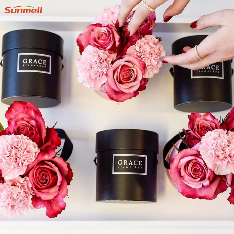 Nice Light Pink Circle Flower Box For One Rose Packing Small Size Tube Gift Boxes